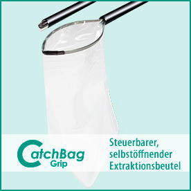 CatchBag® Grip: Steuerbarer, selbstöffnender Extraktionsbeutel für die minimalinvasive Chirurgie
